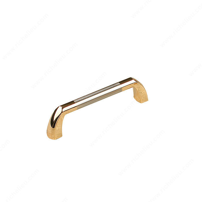 Contemporary Metal Pull - 2511, Center to Center 96 mm, Finish Brass / Brushed Nickel