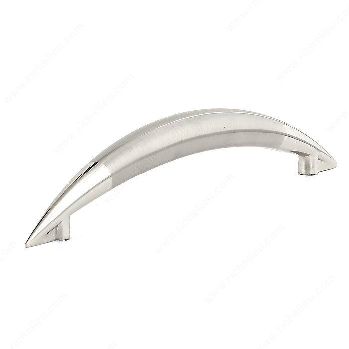 Contemporary Metal Pull - 252, Center to Center 128 mm, Projection - Overall Dimensions 28 mm