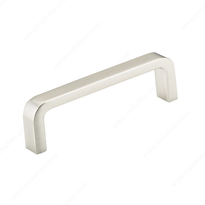Contemporary Metal Pull - 24 & 25, Center to Center 3 1/2 in, Finish Brushed Chrome