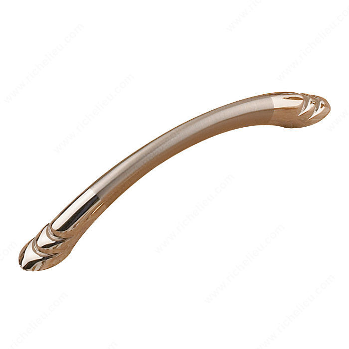 Contemporary Metal Pull - 2569, Finish Chrome / Brushed Nickel, Screw/Nail 8/32 (Included)