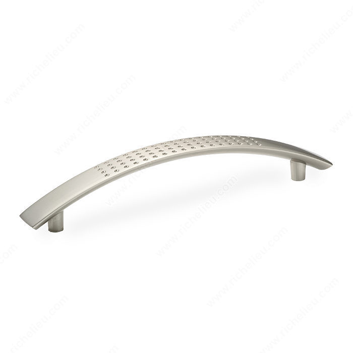 Contemporary Metal Pull - 2602, Center to Center 128 mm, Finish Brushed Nickel, Projection - Overall Dimensions 32 mm