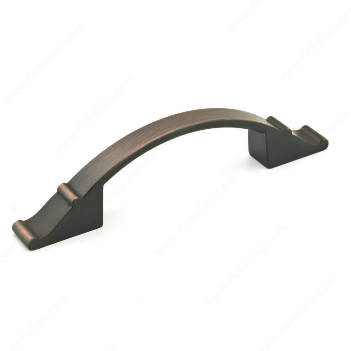 Traditional Metal Pull - 2606, Center to Center 3 in, Finish Brushed Oil-Rubbed Bronze, Projection - Overall Dimensions 24 mm PRO-PACK 3