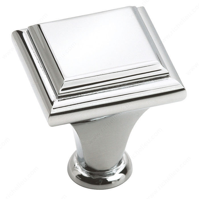 Traditional Zinc Square Knob - 26131, Finish Polished Chrome