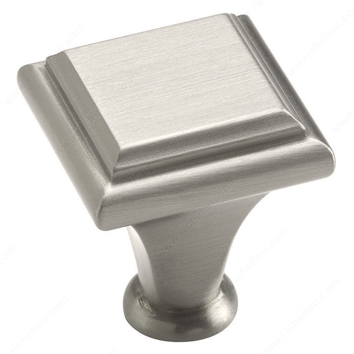 Traditional Zinc Square Knob - 26131, Finish Satin Nickel