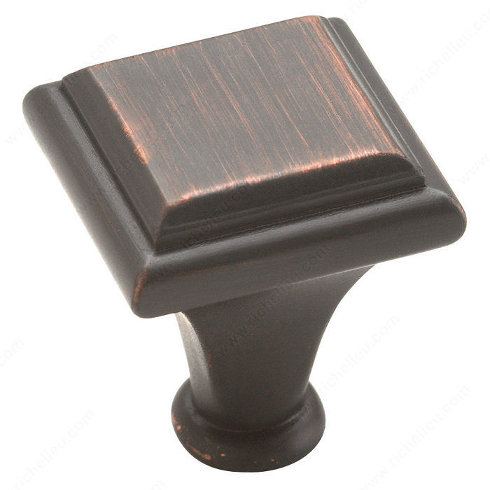 Traditional Zinc Square Knob - 26131, Finish Oil Rubbed Bronze