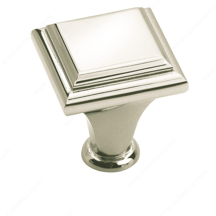 Traditional Zinc Square Knob - 26131, Finish Polished Nickel
