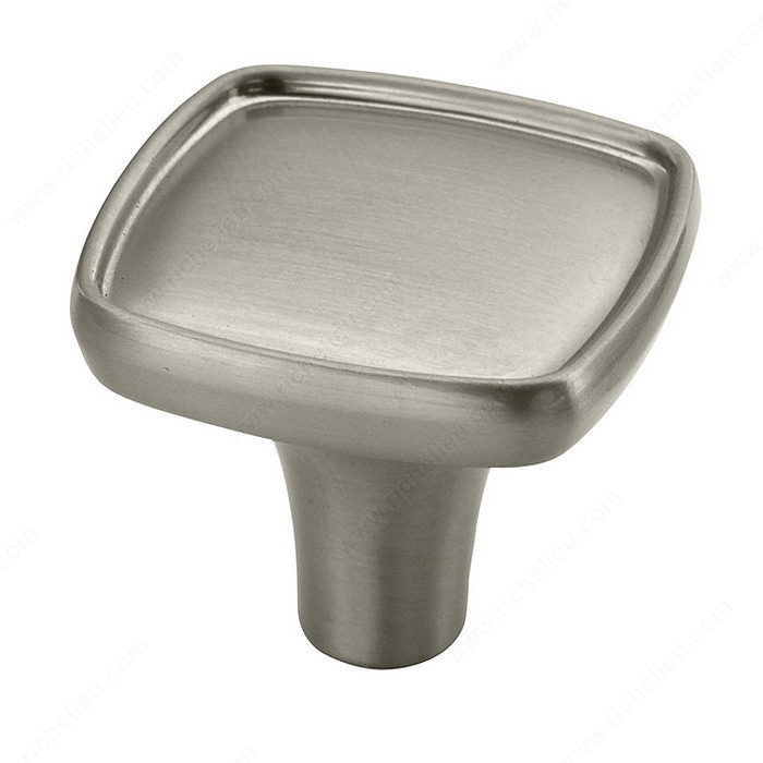 Transitional Zinc Square Knob - 27006, Finish Satin Nickel