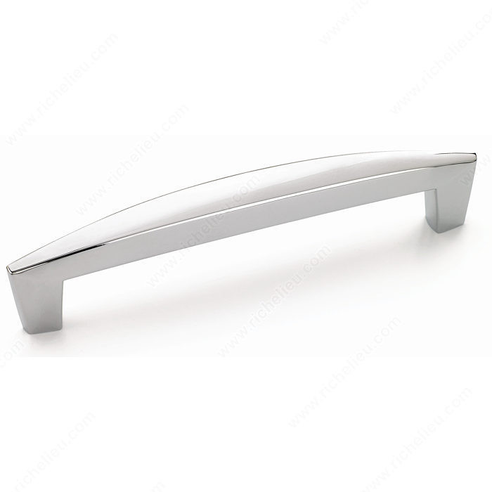 Contemporary Zinc Pull - 27017, Center to Center 128 mm, Finish Polished Chrome