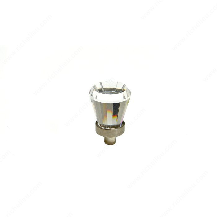 Traditional Metal and Crystal Knob - 276B, Finish Clear / Brushed Nickel, Material Metal / Swarovski Crystal