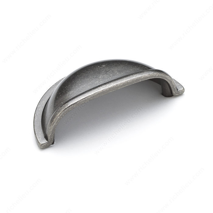 Traditional Brass Cup Pull - 3038, Finish Pewter