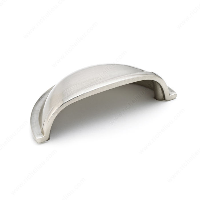 Traditional Brass Cup Pull - 3038, Finish Brushed Nickel