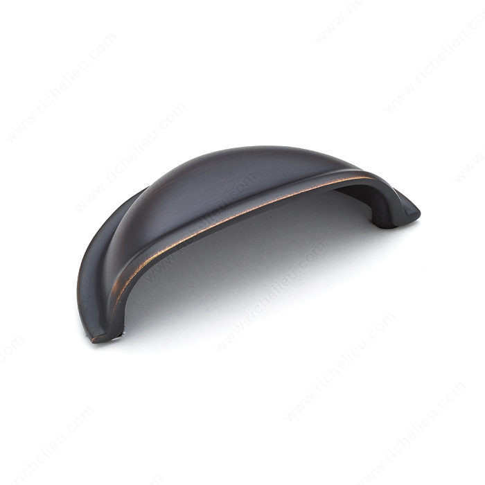 Traditional Brass Cup Pull - 3038, Finish Brushed Oil-Rubbed Bronze