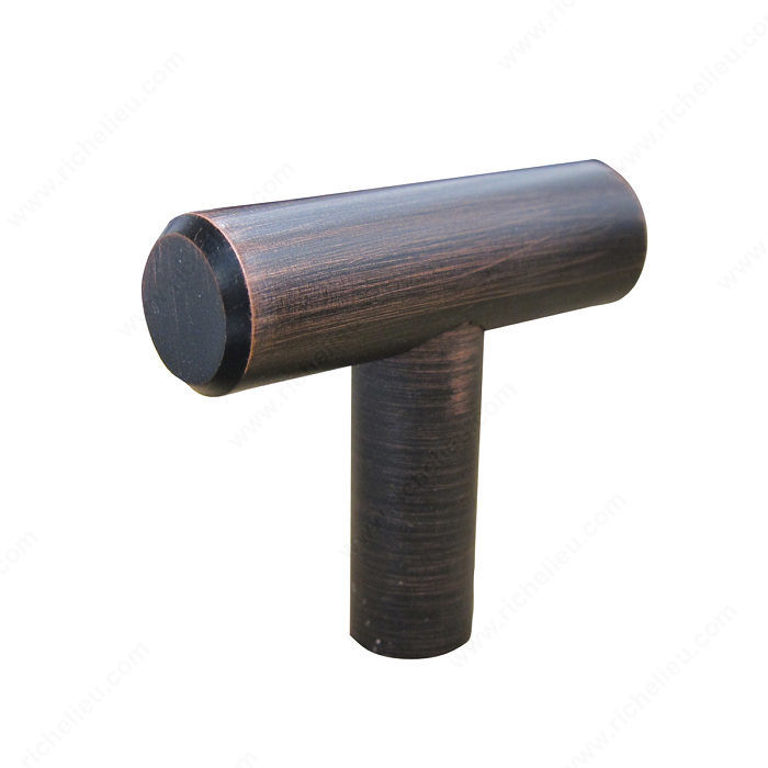 Contemporary Metal Knob - 305, RoHS compliant, Finish Brushed Oil-Rubbed Bronze, Screw/Nail 8/32 (Included) PRO-PACK 5