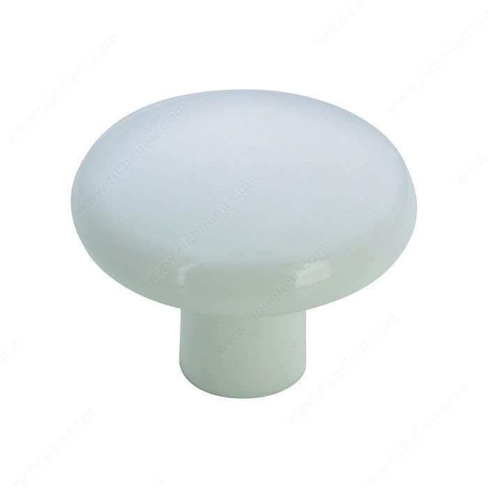 Functional Plastic Knob - 3140, Finish White, Screw/Nail #6 (Included) PRO-PACK 10