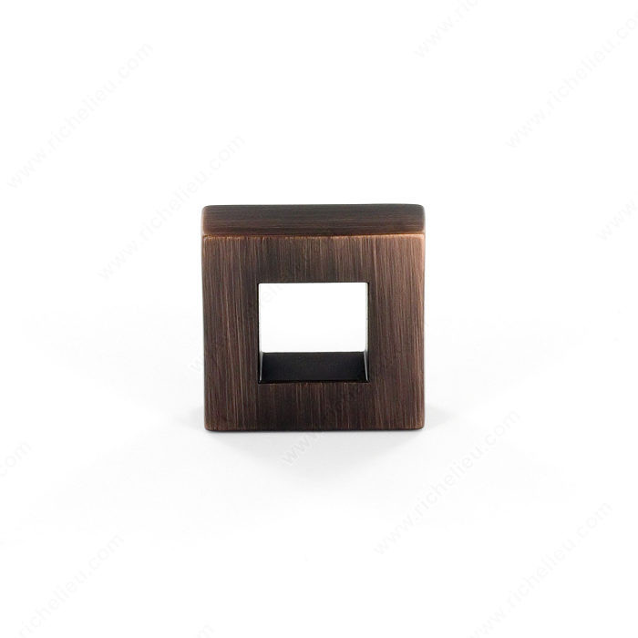 Contemporary Metal Knob - 3160, Finish Brushed Oil-Rubbed Bronze, Screw/Nail 8/32 (Included) PRO-PACK 2