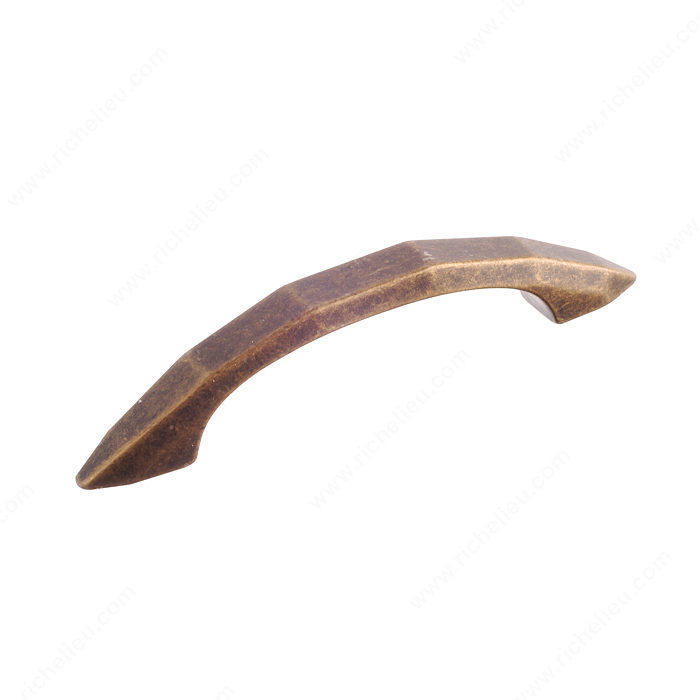 Traditional Metal Pull - 391, Center to Center 3 in, Finish Burnished Brass, Length - Overall Dimensions 102 mm