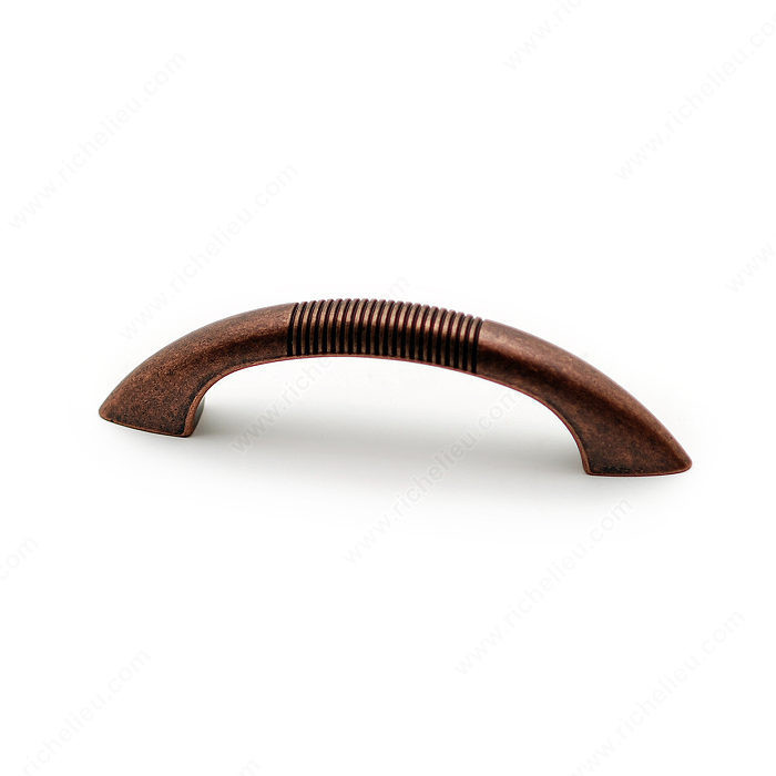 Traditional Metal Pull - 3914, Center to Center 3 in, Finish Antique Copper