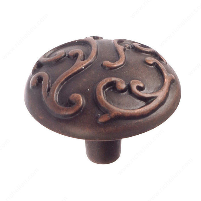 Traditional Metal Knob - 3914, Finish Antique Copper PRO-PACK 2