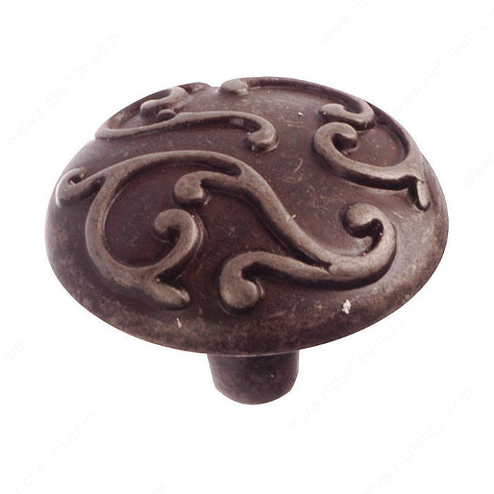 Traditional Metal Knob - 3914, Finish Antique Iron PRO-PACK 2