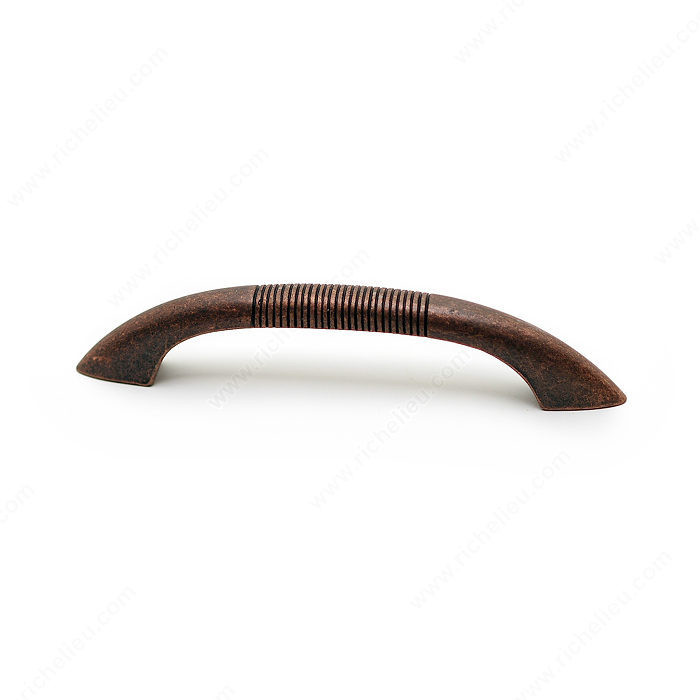 Traditional Metal Pull - 3914, Center to Center 96 mm, Finish Antique Copper