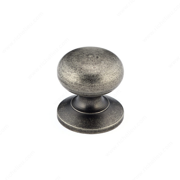 Traditional Brass Knob - 3931, Finish Pewter, Screw/Nail 8/32 (Included)