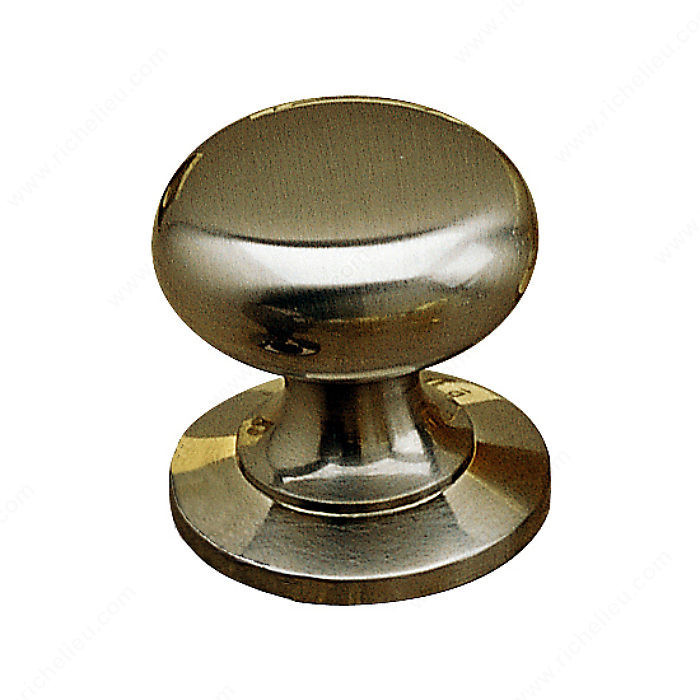 Traditional Brass Knob - 3931, Finish Brushed Nickel, Screw/Nail 8/32 (Included)
