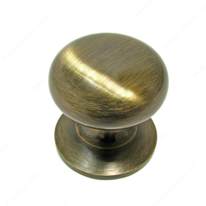 Traditional Brass Knob - 3931, Finish Antique English, Screw/Nail 8/32 (Included)