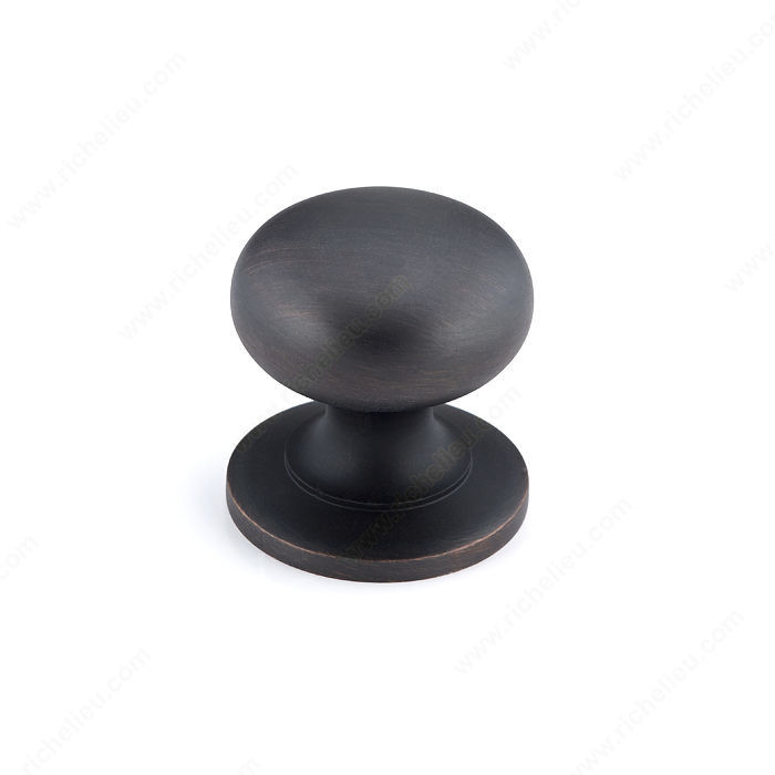 Traditional Brass Knob - 3931, Finish Brushed Oil-Rubbed Bronze, Screw/Nail 8/32 (Included)