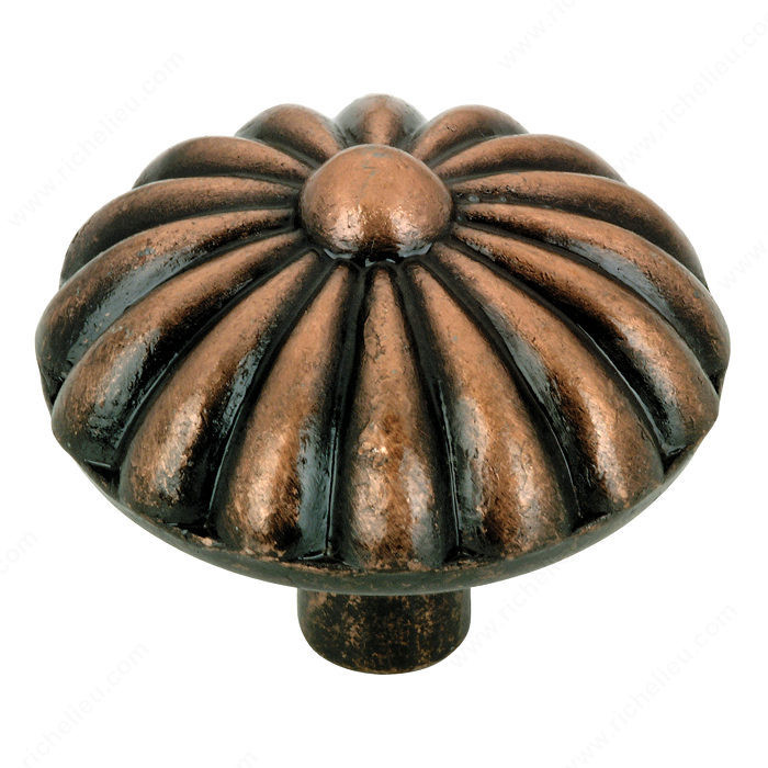 Traditional Metal Knob - 3938, Finish Old Copper PRO-PACK 5