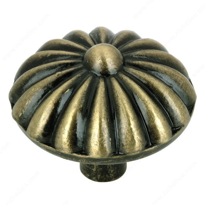 Traditional Metal Knob - 3938, Finish Antique English PRO-PACK 5
