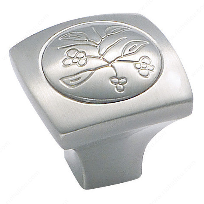Eclectic Zinc Square Knob - 4475, Finish Satin Nickel