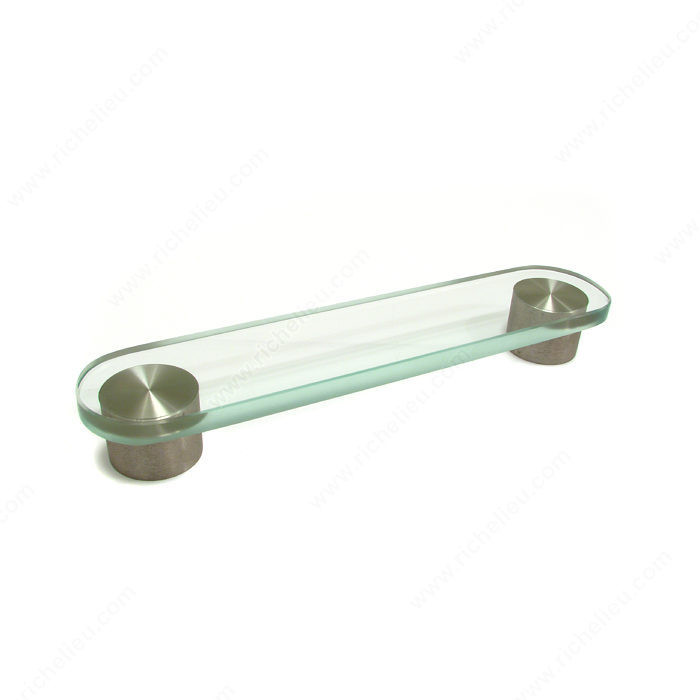 Contemporary Metal and Glass Pull - 4530,