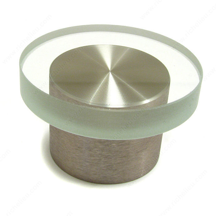 Contemporary Metal & Glass Knob - 4530,