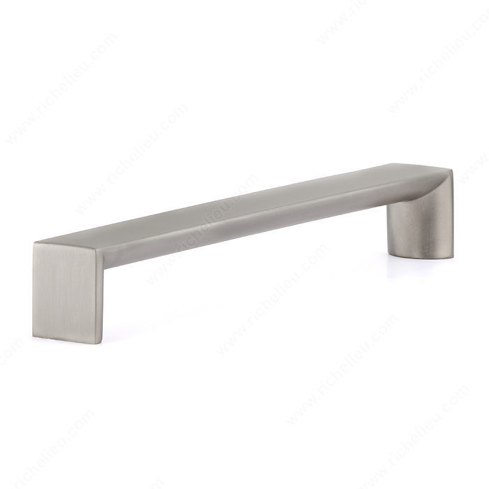 Contemporary Metal Pull - 458, Center to Center 160 mm, Finish Brushed Nickel, Low Luster