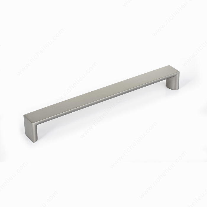 Contemporary Metal Pull - 458, Center to Center 192 mm, Finish Brushed Nickel, Low Luster