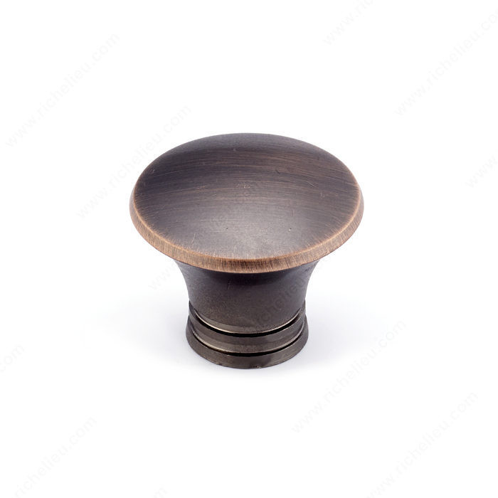 Traditional Metal Knob - 4670, Finish Brushed Oil-Rubbed Bronze, Screw/Nail 8/32 (Included) PRO-PACK 2