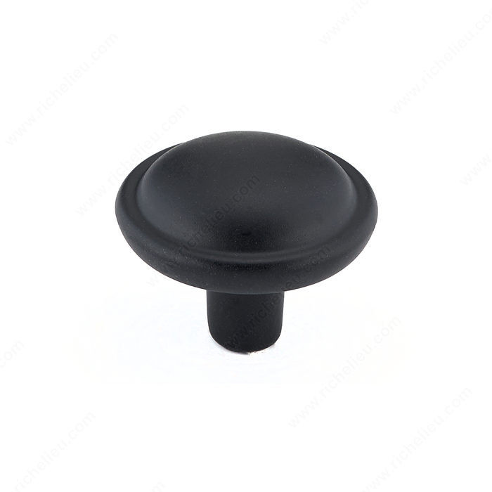 Traditional Metal Knob - 475B, Finish Matte Black Iron PRO-PACK 3