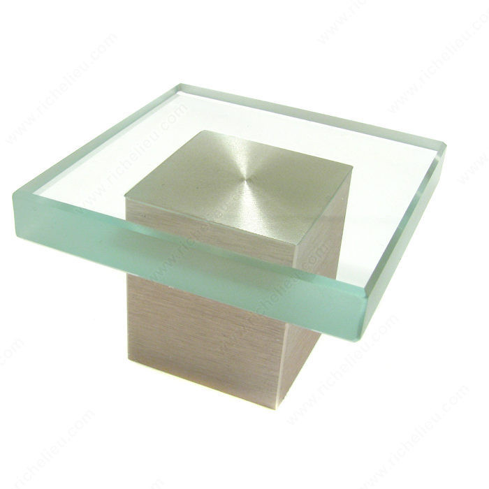 Contemporary Metal & Glass Knob - 4825,
