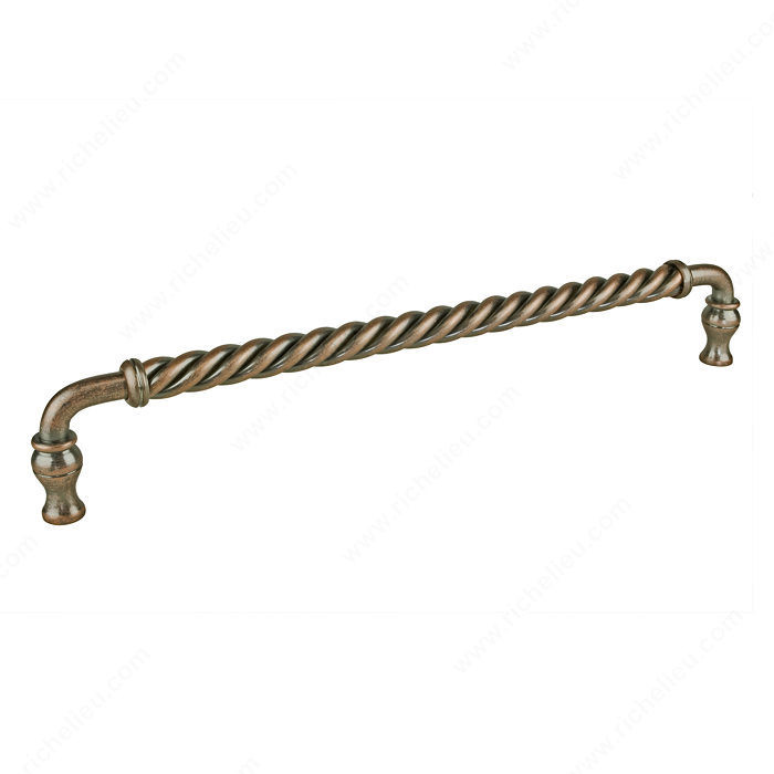 Traditional Metal Pull - 5121, Center to Center 12 in, Finish Antique Copper