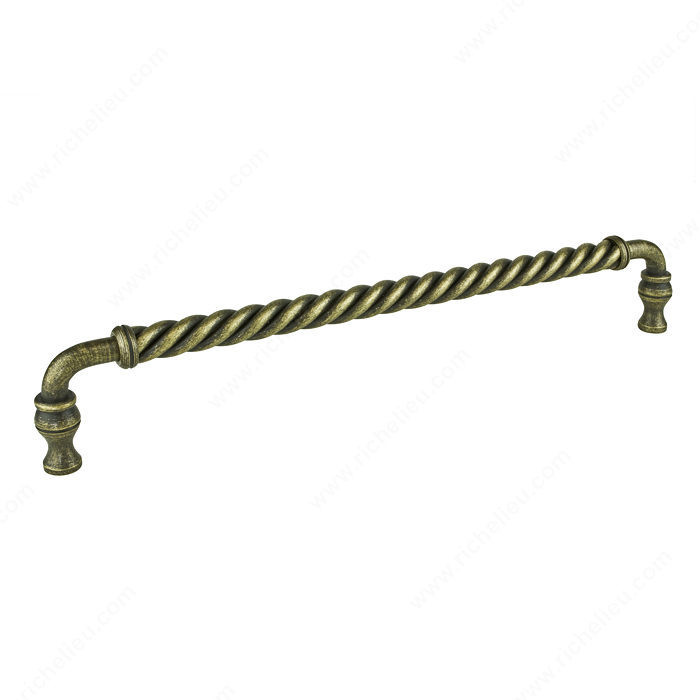 Traditional Metal Pull - 5121, Center to Center 12 in, Finish Burnished Brass