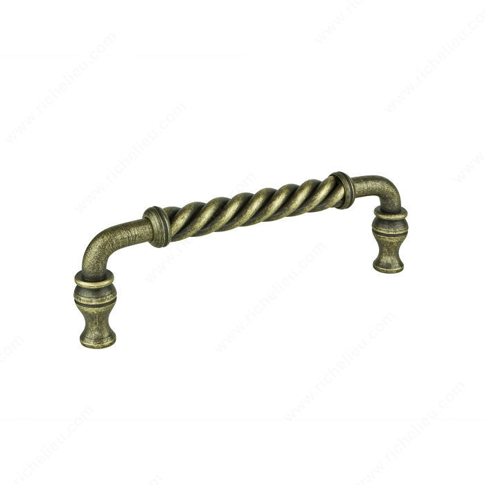 Traditional Metal Pull - 5121, Center to Center 6 in, Finish Burnished Brass