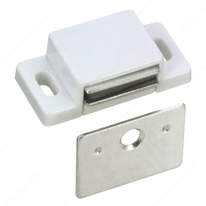 Magnetic Catch, Color/Finish White, Features With Plate and Screws PRO-PACK 10