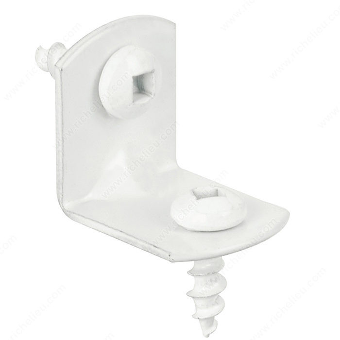 Small Metal Bracket, Screws Included, Finish White PRO-PACK 3