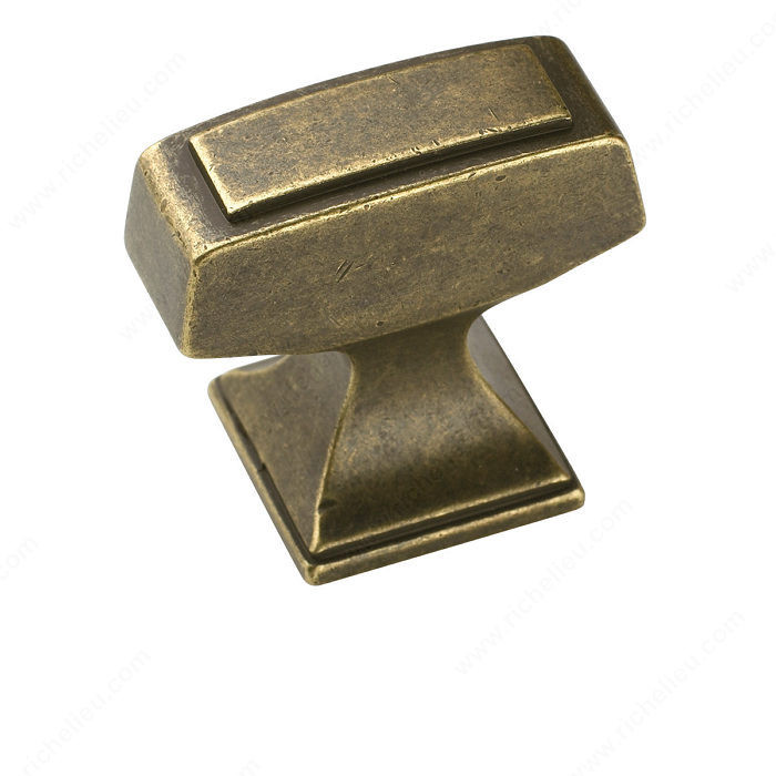 Traditional Zinc T-Knob - 53029, Finish Rustic Brass