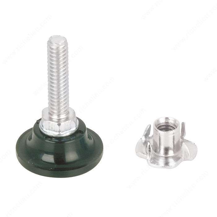 Leveler with Nut, Without Slot, Base diameter 1 in, Threaded Stem 1/4" - 20 PRO-PACK 2
