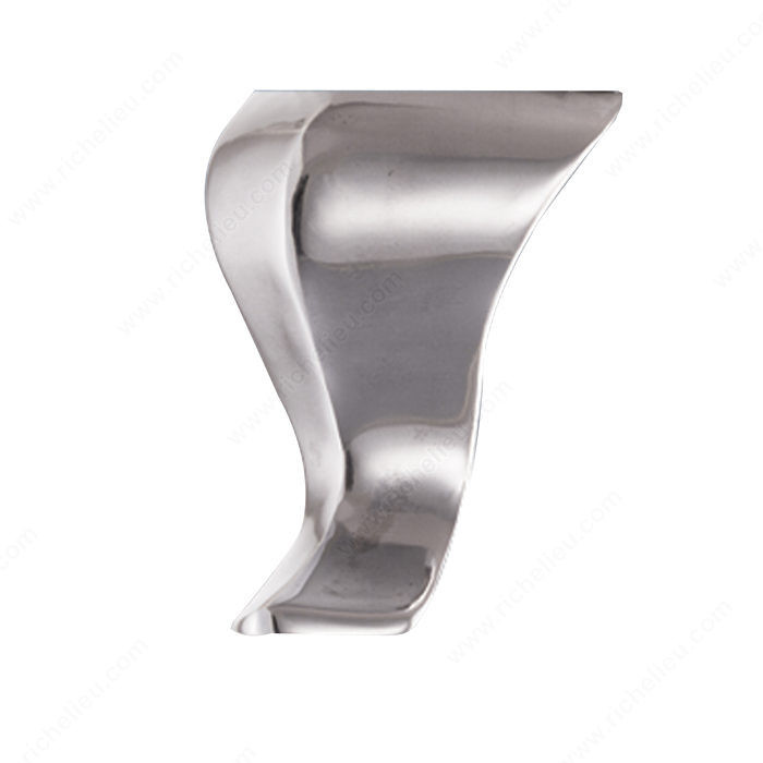 Curved Aluminum Furniture Leg - 5600, Screw- in leg, Height 4 in, Finish Brushed Aluminum