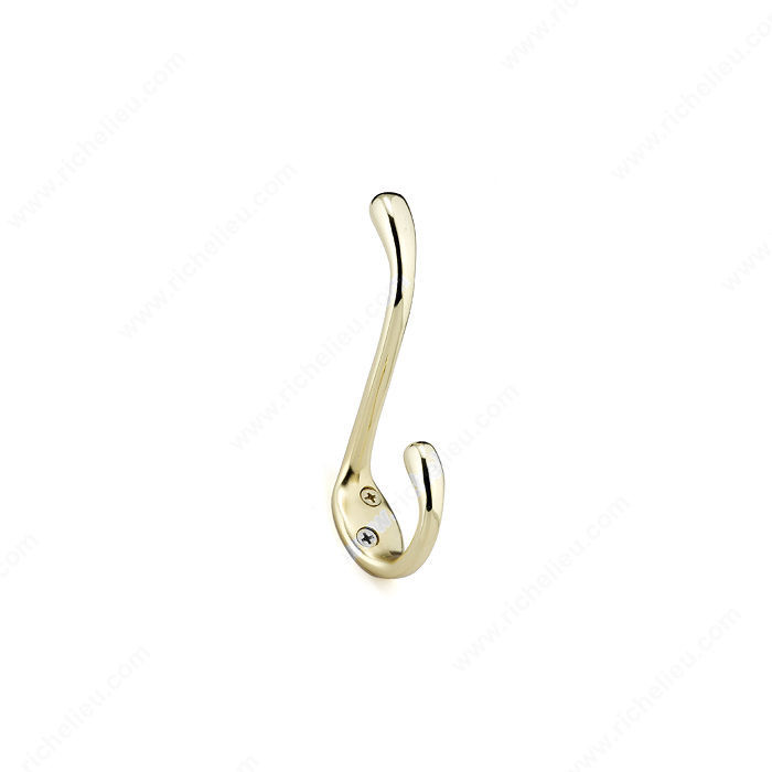 Utility Metal Hook - 6513, Finish Brass PRO-PACK 2