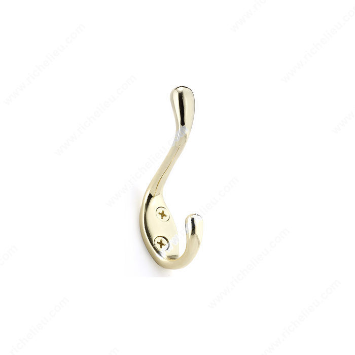 Utility Metal Hook - 6514, Finish Brass PRO-PACK 3