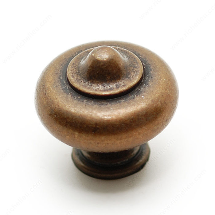 Traditional Metal Knob - 670B, Finish Burnished Brass PRO-PACK 2