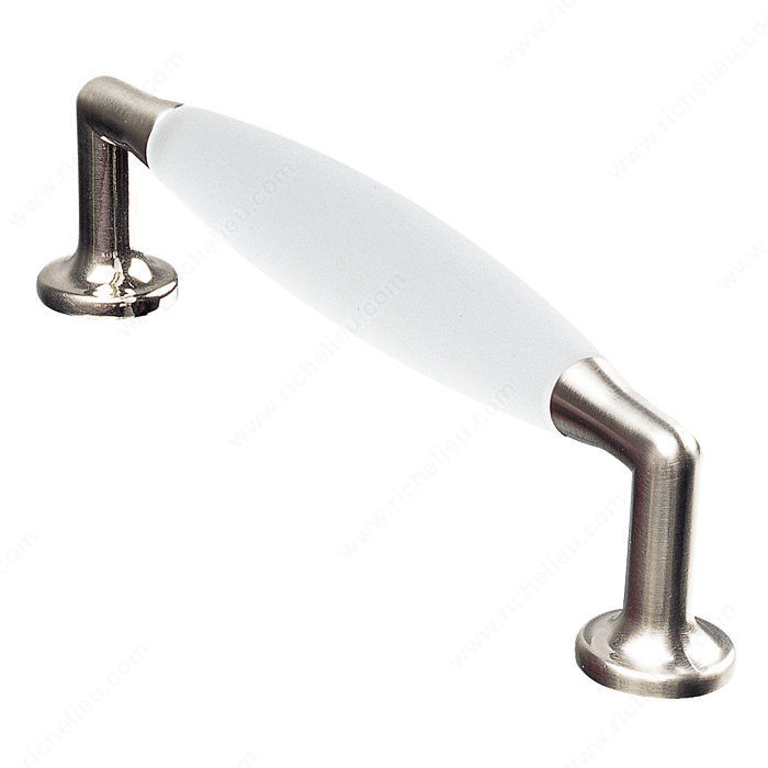 Contemporary Metal and Acrylic Pull - 6851, Finish Frosted Clear / Brushed Nickel